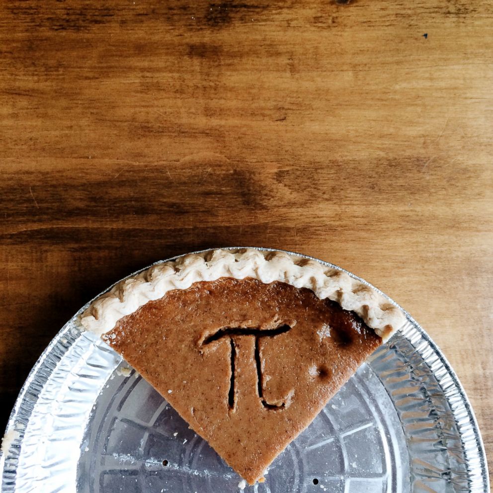 PHOTO: Pi symbol on a slice of pie is seen in this stock photo.