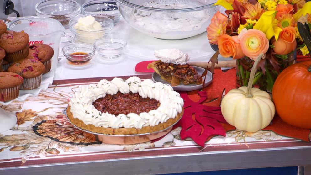 PHOTO: A pecan pie with fresh black pepper whipped cream.