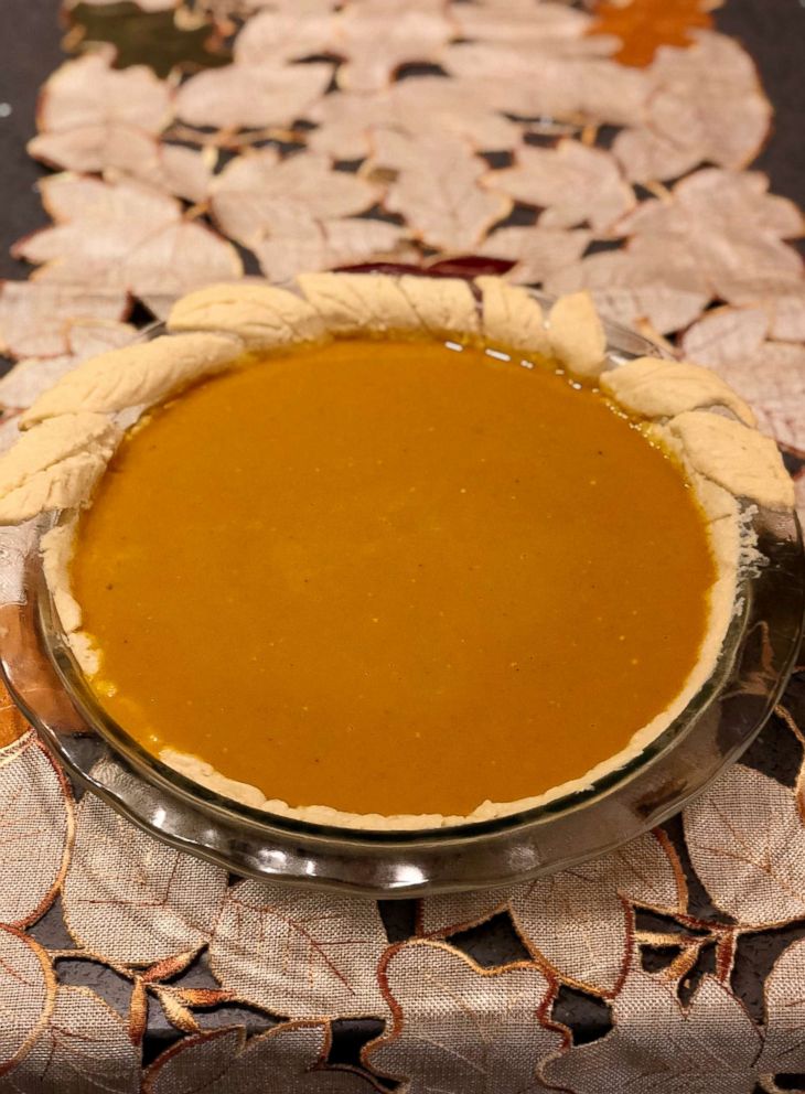 PHOTO: Homemade pumpkin pie ready to be baked in the oven.