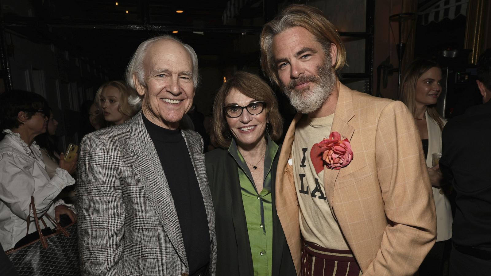 PHOTO: 'Robert Pine, Gwynn Gilford and Chris Pine attend the "Poolman" Los Angeles premiere, April 24, 2024.