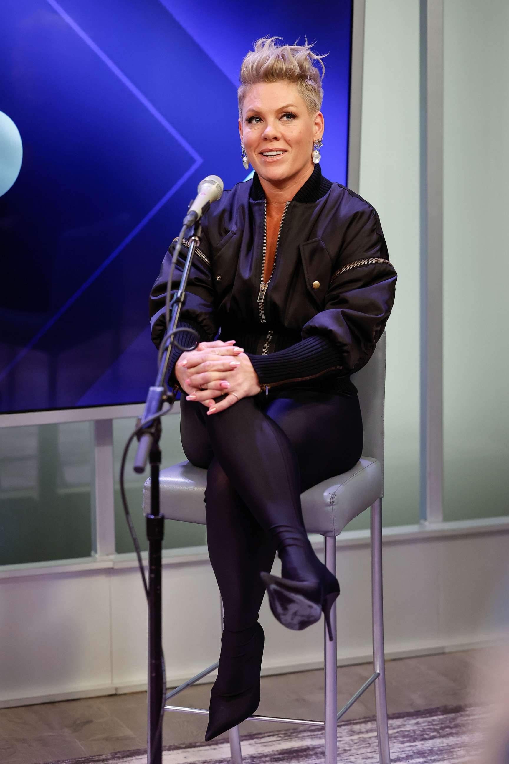 PHOTO: P!nk is interviewed during her visit to SiriusXM Studios, Feb. 22, 2023, in New York City.