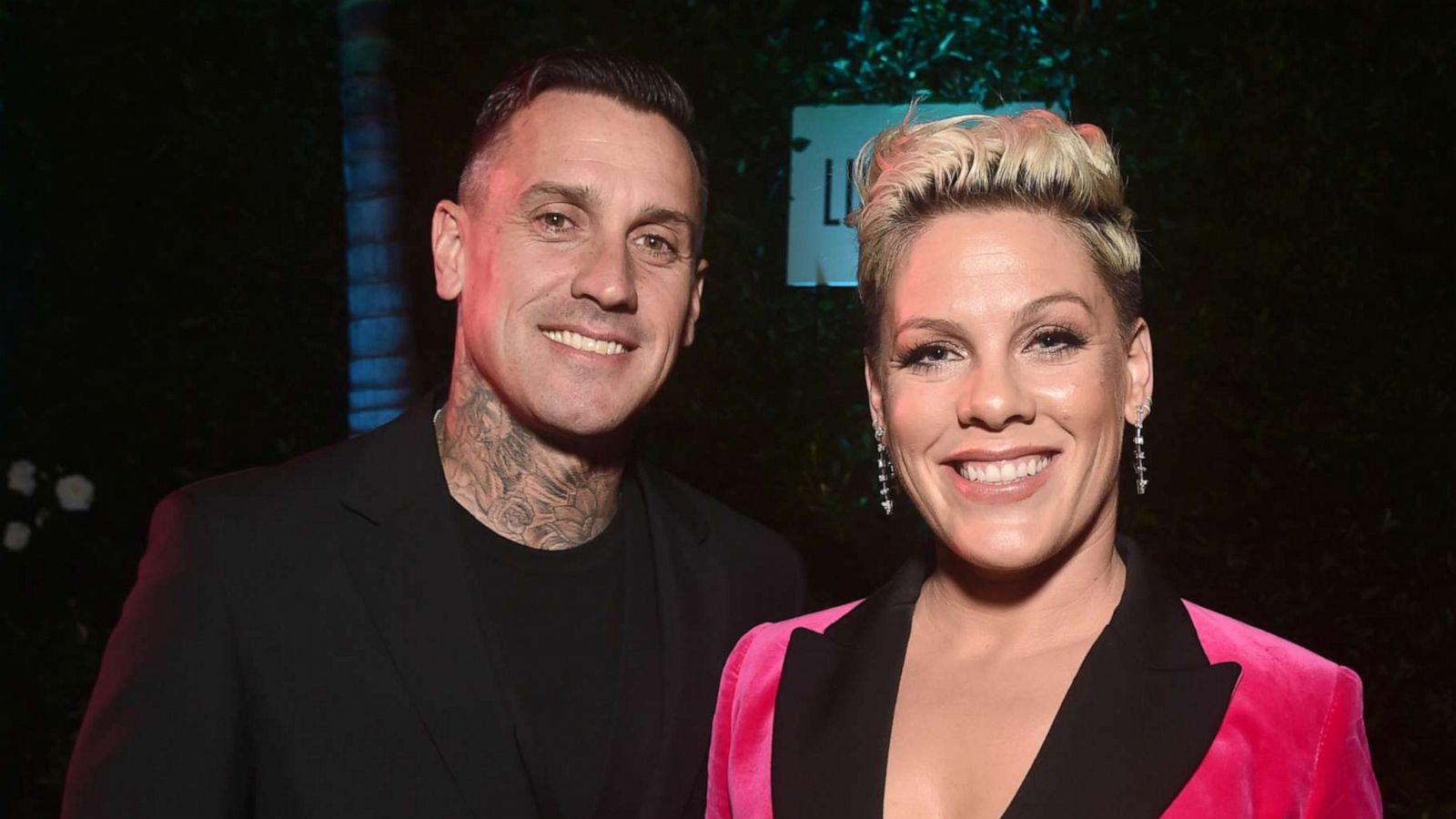 PHOTO: Carey Hart and Pink attend Billboard's 2019 Live Music Summit and Awards ceremony at the Montage Hotel, Nov. 5, 2019, in Beverly Hills, Calif.