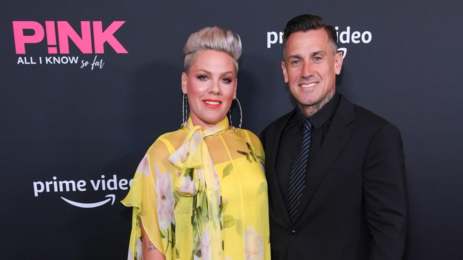 PHOTO: P!nk and Carey Hart attend the Los Angeles Premiere at Hollywood Bowl on May 17, 2021 in Los Angeles.