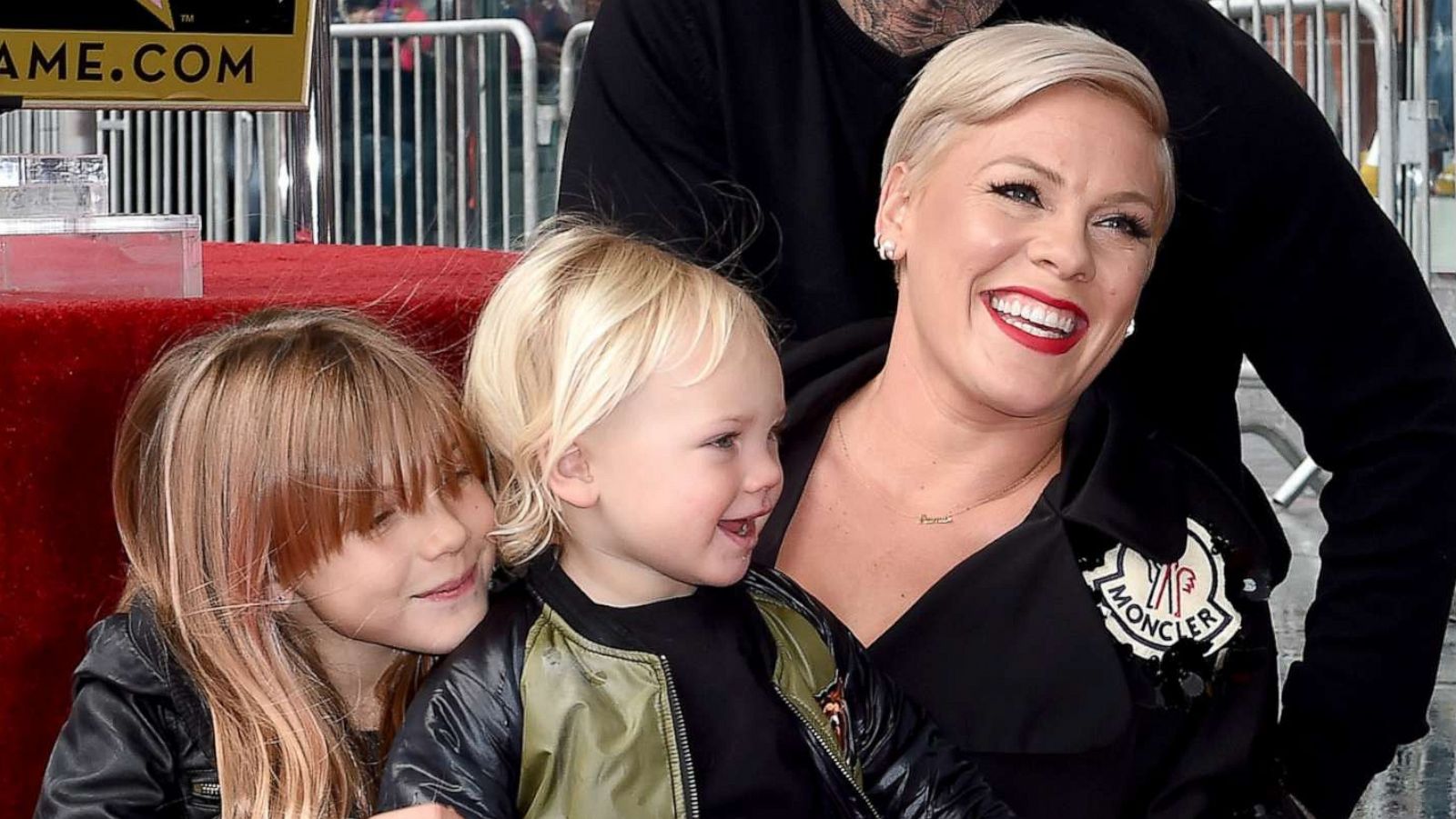 PHOTO: Pink, Carey Hart, Willow Sage Hart and Jameson Moon Hart attend the ceremony honoring Pink with Star on the Hollywood Walk of Fame on Feb. 5, 2019 in Hollywood, Calif.