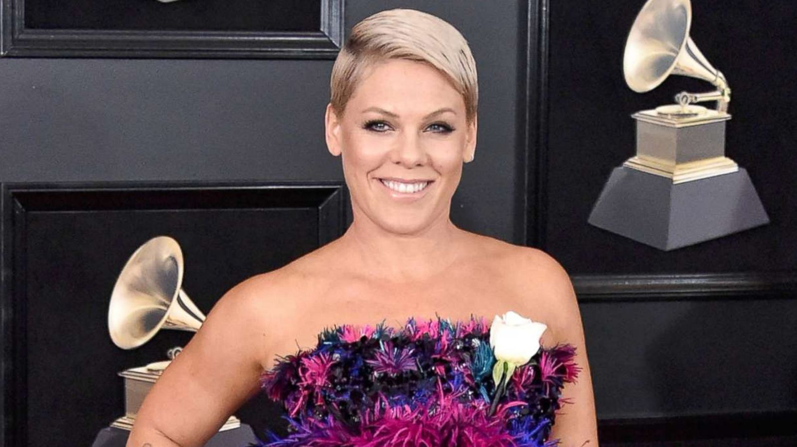 PHOTO: Recording artist Pink attends the 60th Annual GRAMMY Awards at Madison Square Garden on Jan. 28, 2018 in New York City.