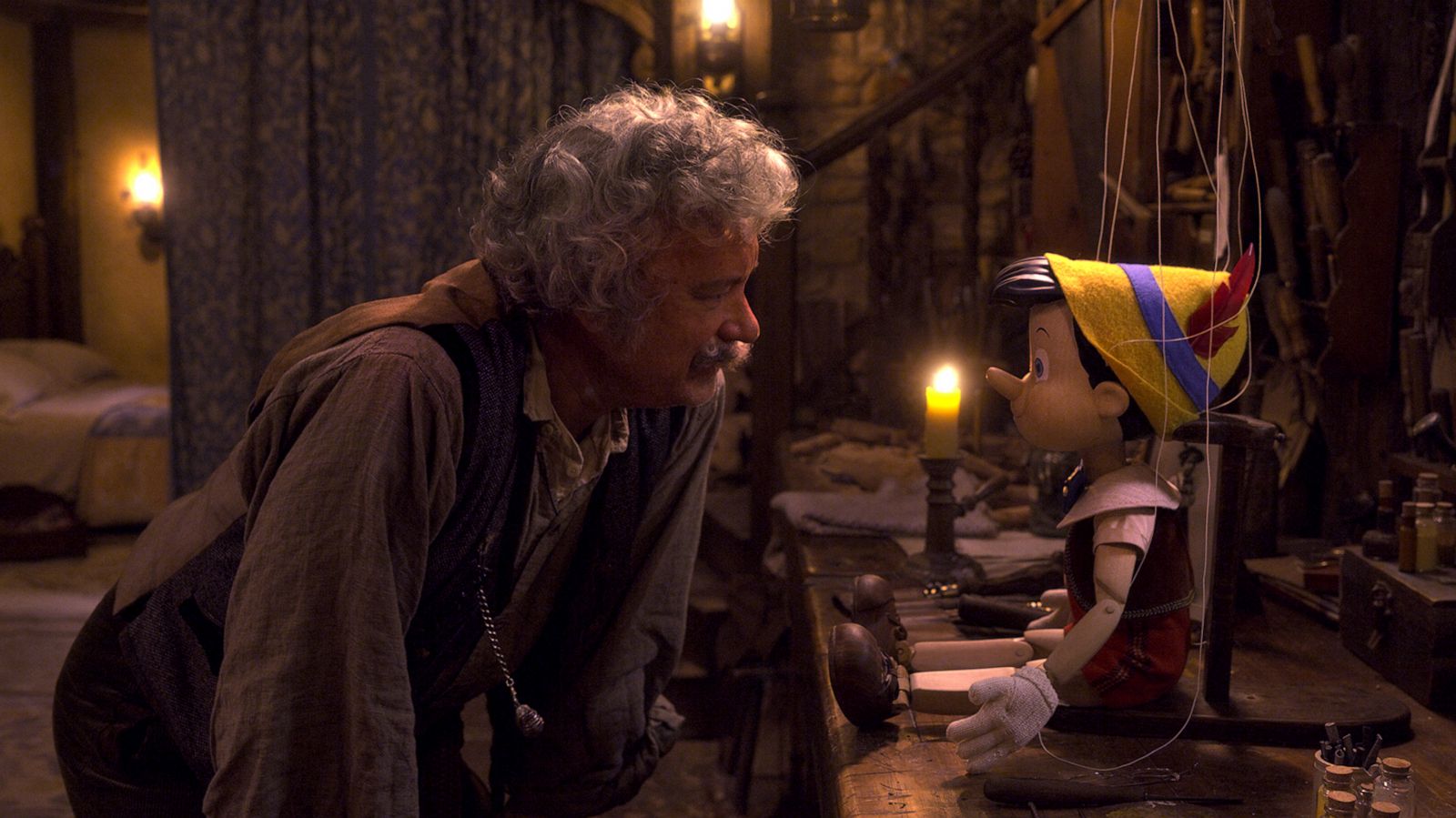 PHOTO: Tom Hanks appears as Geppetto in "Pinocchio," on Disney+.