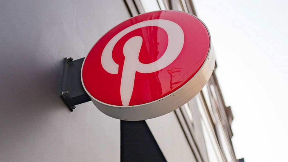 PHOTO: A sign with the company logo is posted outside the corporate headquarters of Pinterest in San Francisco, Oct. 13, 2017.