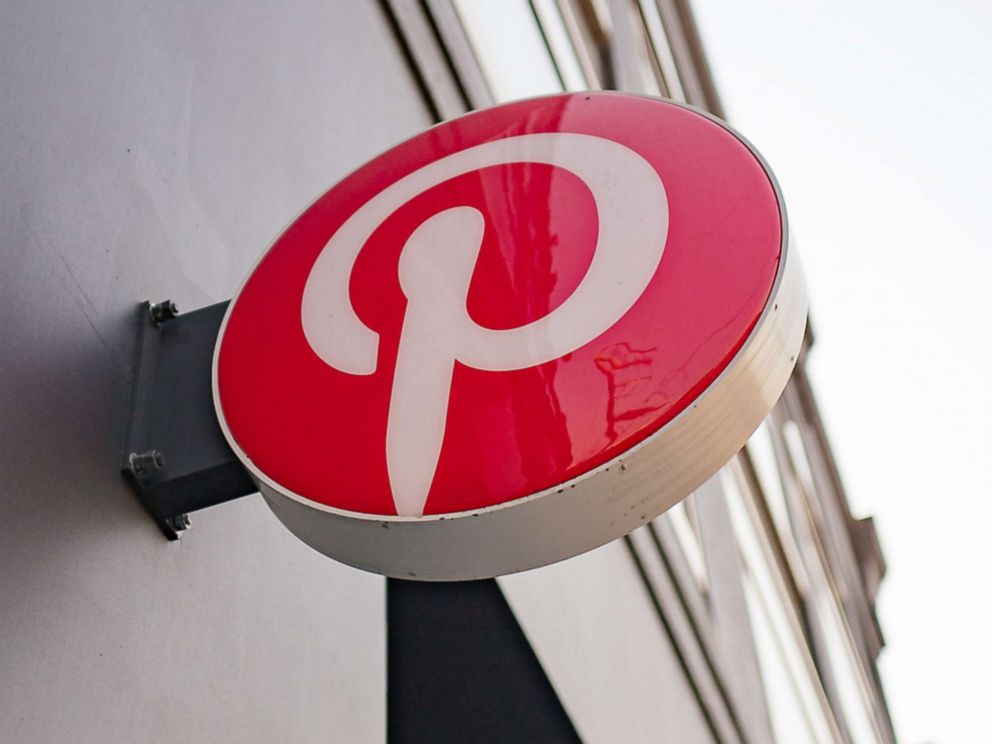 PHOTO: A sign with the company logo is posted outside the corporate headquarters of Pinterest in San Francisco, Oct. 13, 2017.