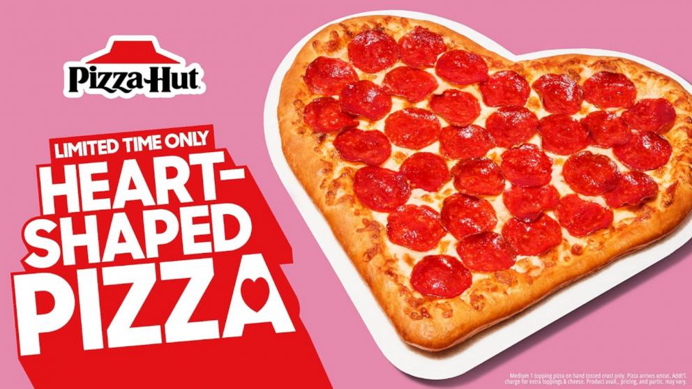 PHOTO: A limited-time heart shaped pizza at Pizza Hut.