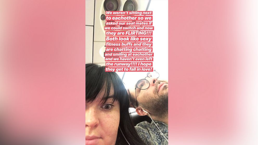 VIDEO: Woman's live play-by-play of plane love connection sparks viral frenzy