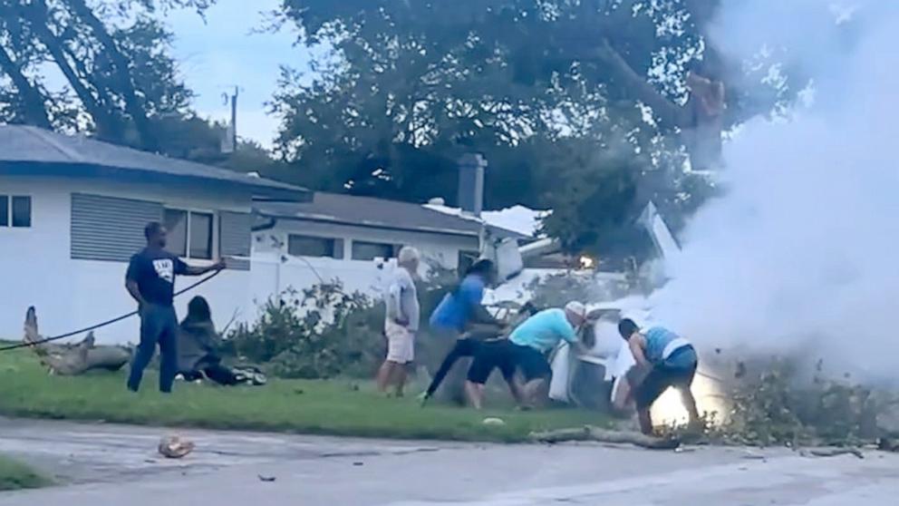 PHOTO: A small plane crashed on July 12 in a residential neighborhood in Pembroke Pines, Florida.