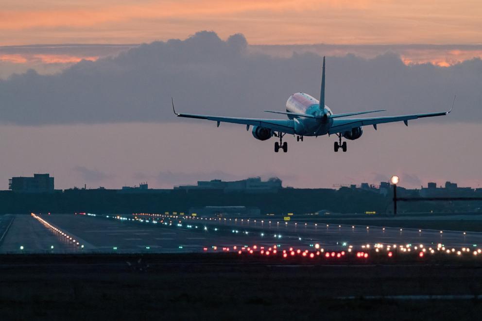 PHOTO: Stock photo of an airplane landing.