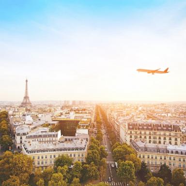 PHOTO: In this undated stock image, a plane is seen flying over Paris.