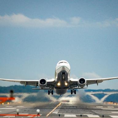 PHOTO: Stock image of a plane taking off.