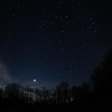 PHOTO: A long awaited astronomical event dubbed as the planet parade or planetary alignment when four planets are visible to the naked eye on the evening sky, showing Venus and Saturn in Sparta, N.C., Jan. 25, 2025 