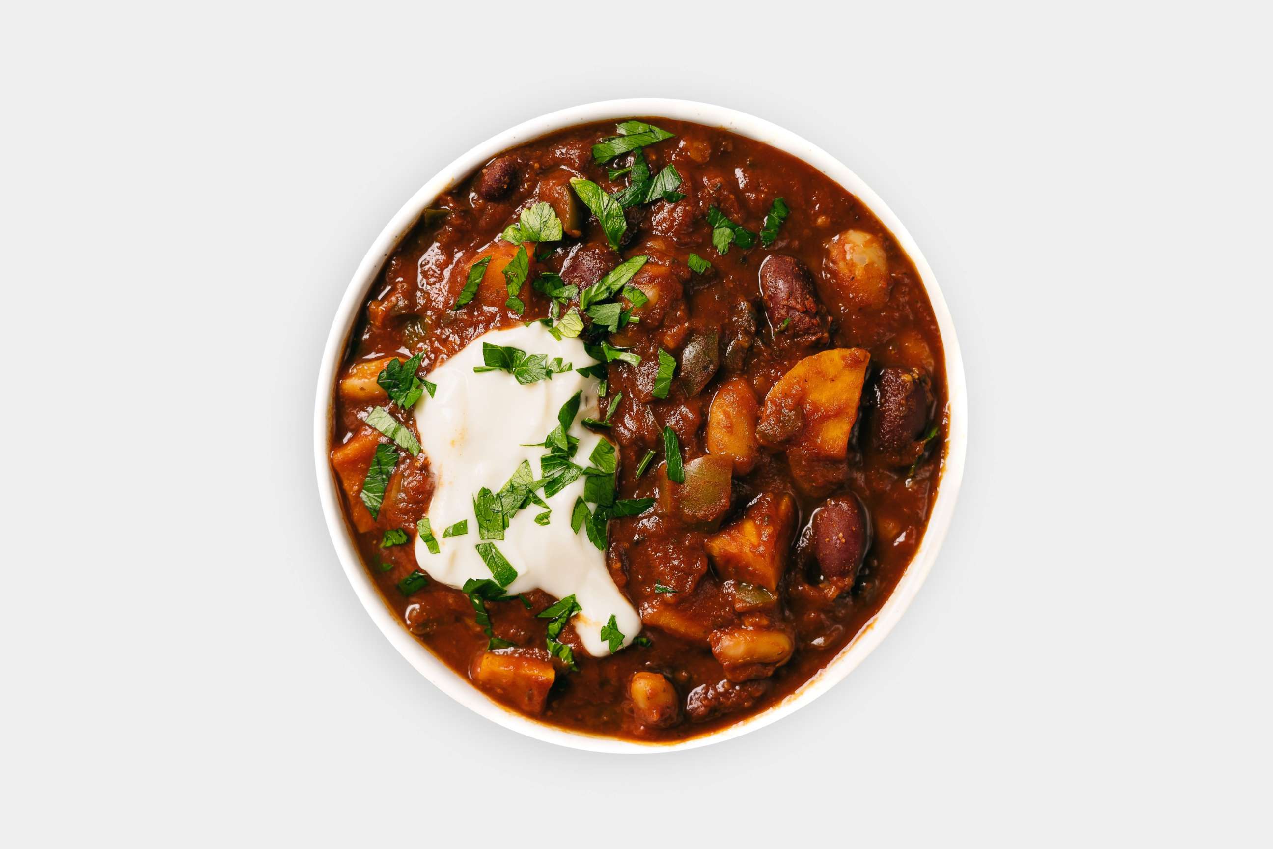 PHOTO: Plant-based sweet potato chili perfect for the big game. 