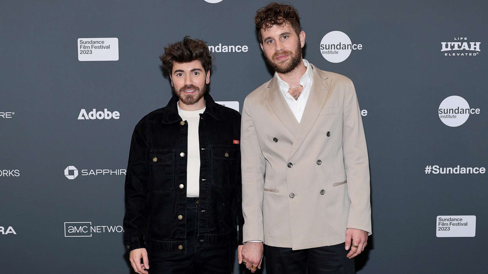 PHOTO: Noah Galvin and Ben Platt attend the 2023 Sundance Film Festival "Theater Camp" Premiere at Eccles Center Theatre, Jan. 21, 2023, in Park City, Utah.