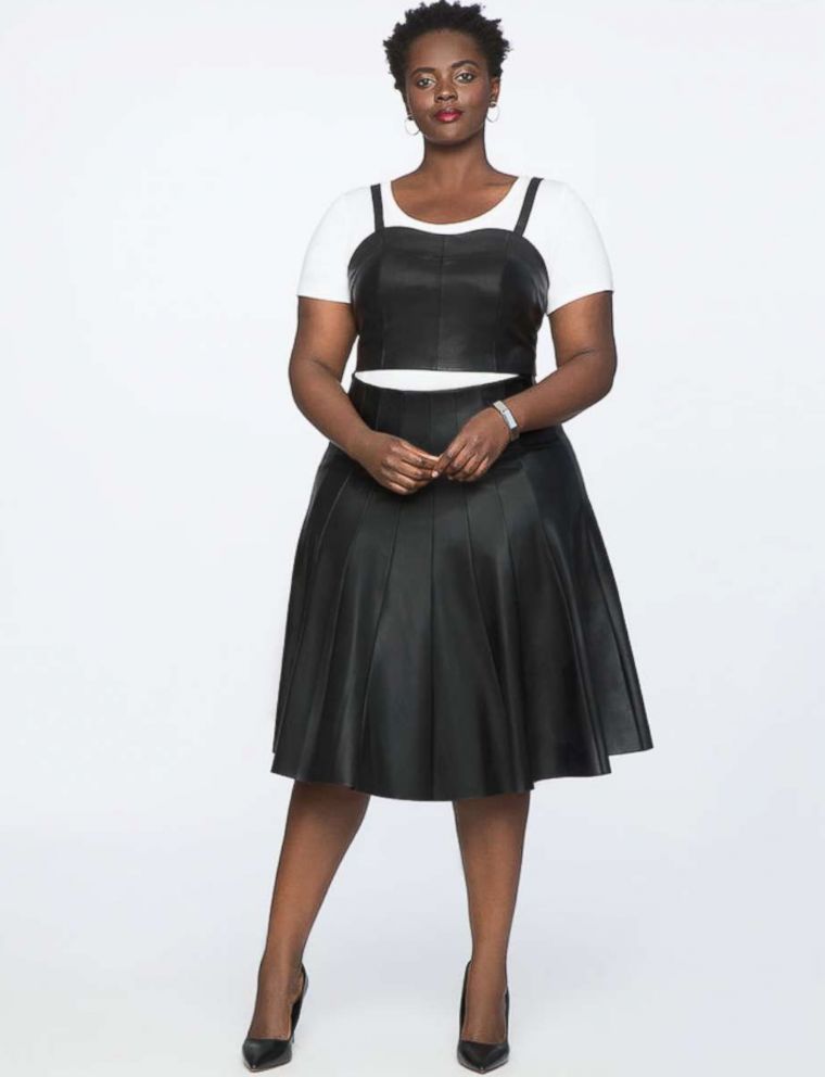 PHOTO: Eloquii Studio Faux Leather Pleated Skirt