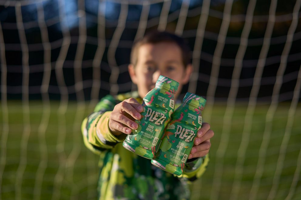 PHOTO: PLEZi Nutrition's first product—a kids' drink called PLEZi—has 75% less sugar than average leading 100% fruit juices, no added sugar, plus fiber and nutrients, like potassium, magnesium, and zinc.