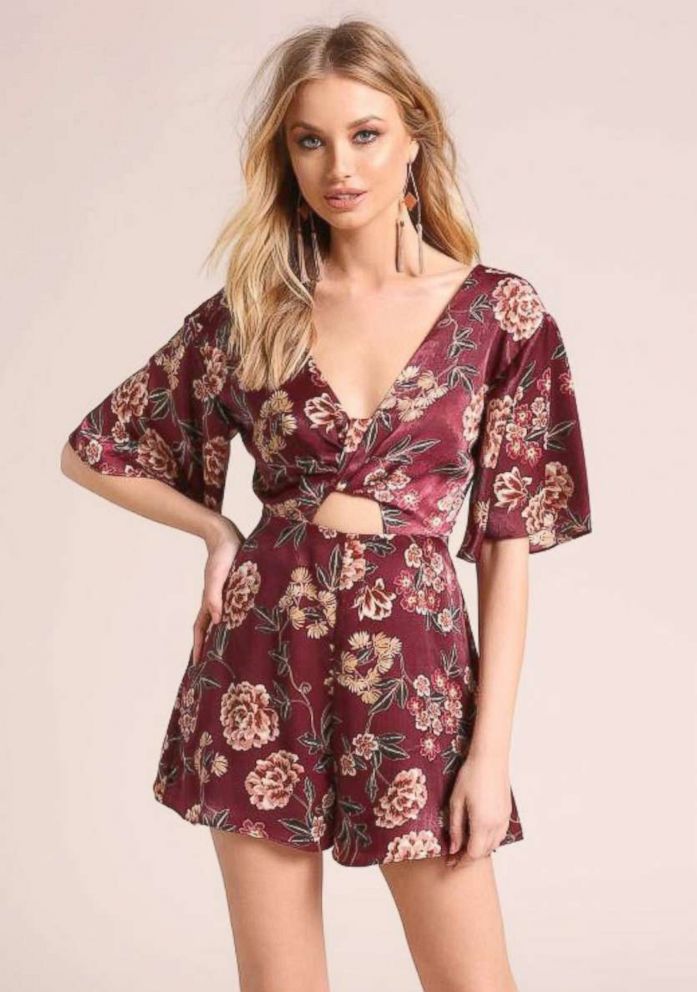 PHOTO: Plum Plunge Floral Cut Out Romper