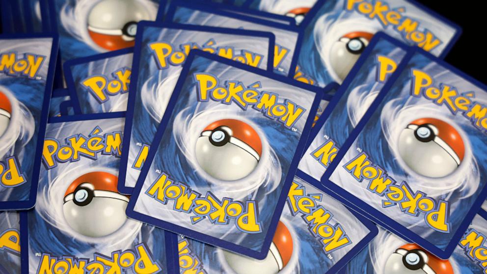 PHOTO: Pokemon trading cards are displayed in the Pokemon store 'Hunters Quest' in Nice, France, March 18, 2026. 