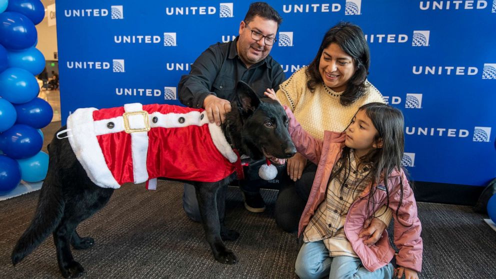 PHOTO: United Airlines Captain William Dale has adopted a dog named Polaris who had been abandoned at San Francisco International Airport.