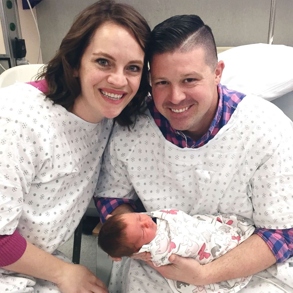 PHOTO: Officer Jesse Whitten and his wife, Ashley Whitten, adopted their child, Harlow Whitten, on August 30. The couple also have three other daughters, Reese, 7, Kendall, 5 and Stella, 3.