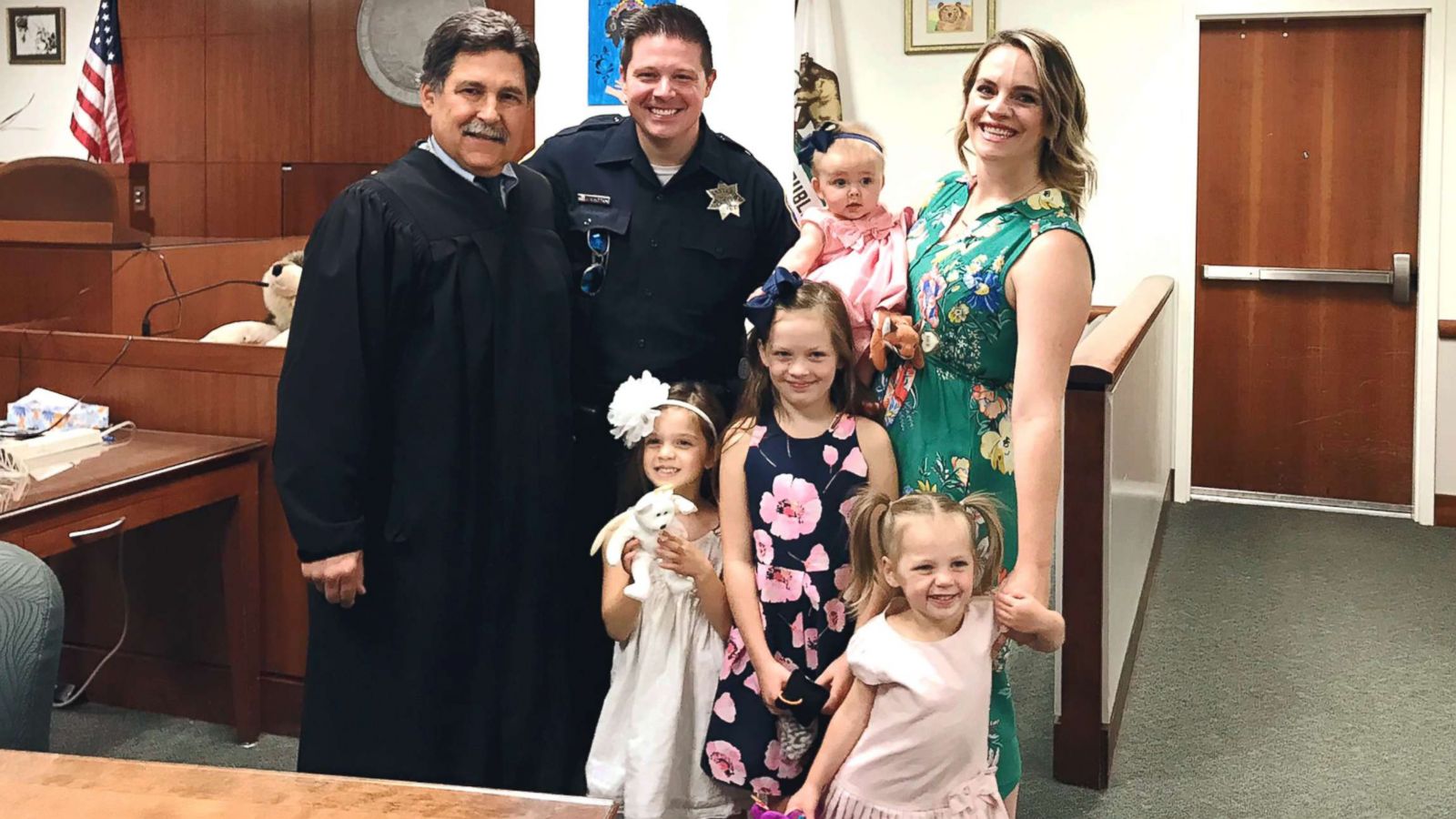 PHOTO: Officer Jesse Whitten and his wife, Ashley Whitten, adopted their child, Harlow Whitten, from a homeless woman that Officer Whitten met while on duty with the Santa Rosa Police Department in Santa Rosa, Calif.