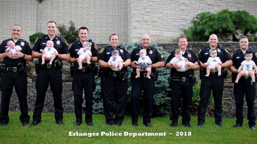 VIDEO: 8 police officers share roles of parents to infants