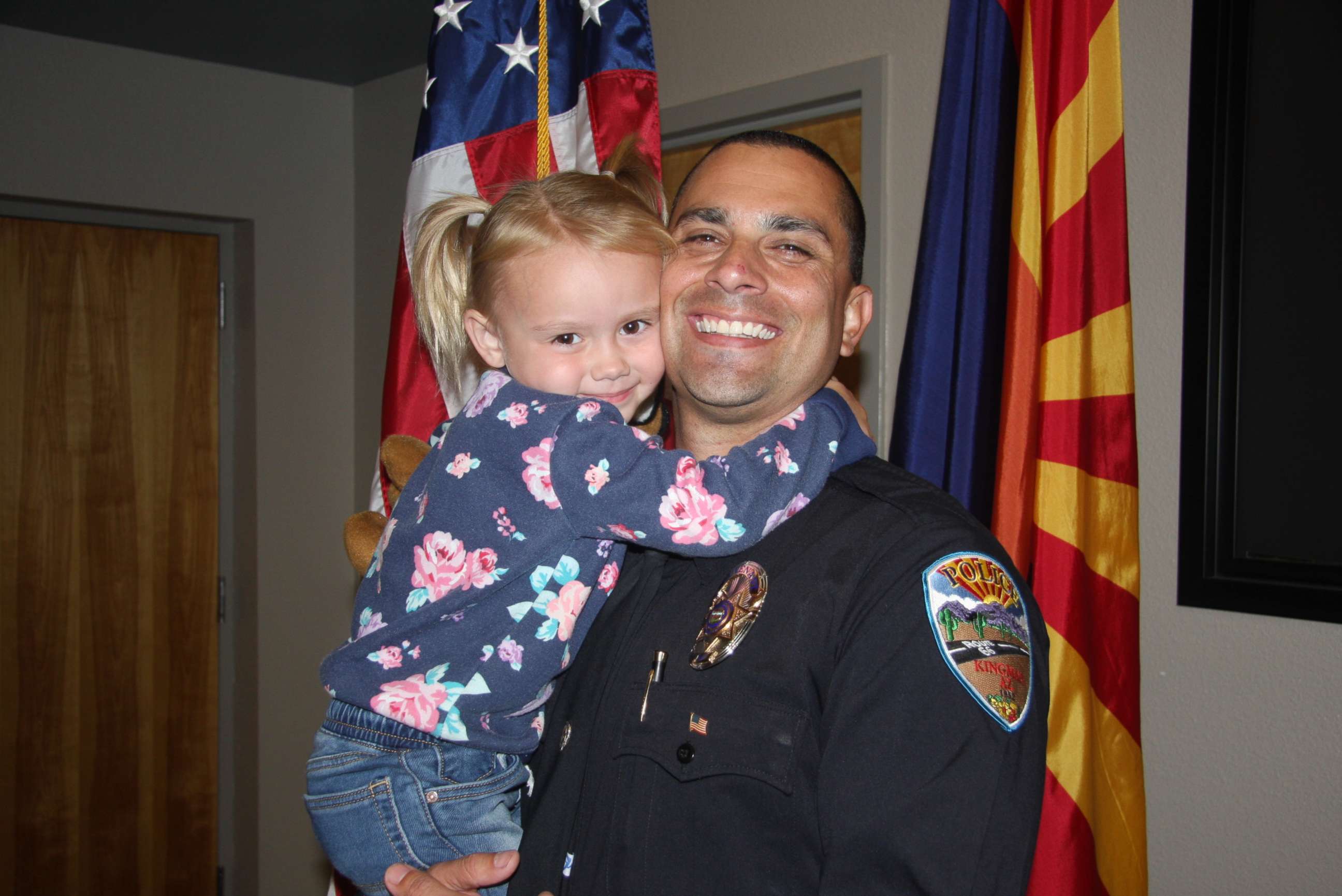PHOTO: On Aug. 18, 2020, Brian Zach, lieutenant of the Kingman Police Department in Arizona, and his wife Cierra, officially became parents to 4-year-old Kaila. The adoption of Kaila took place at Mohave County Superior Court in Lake Havasu City.
