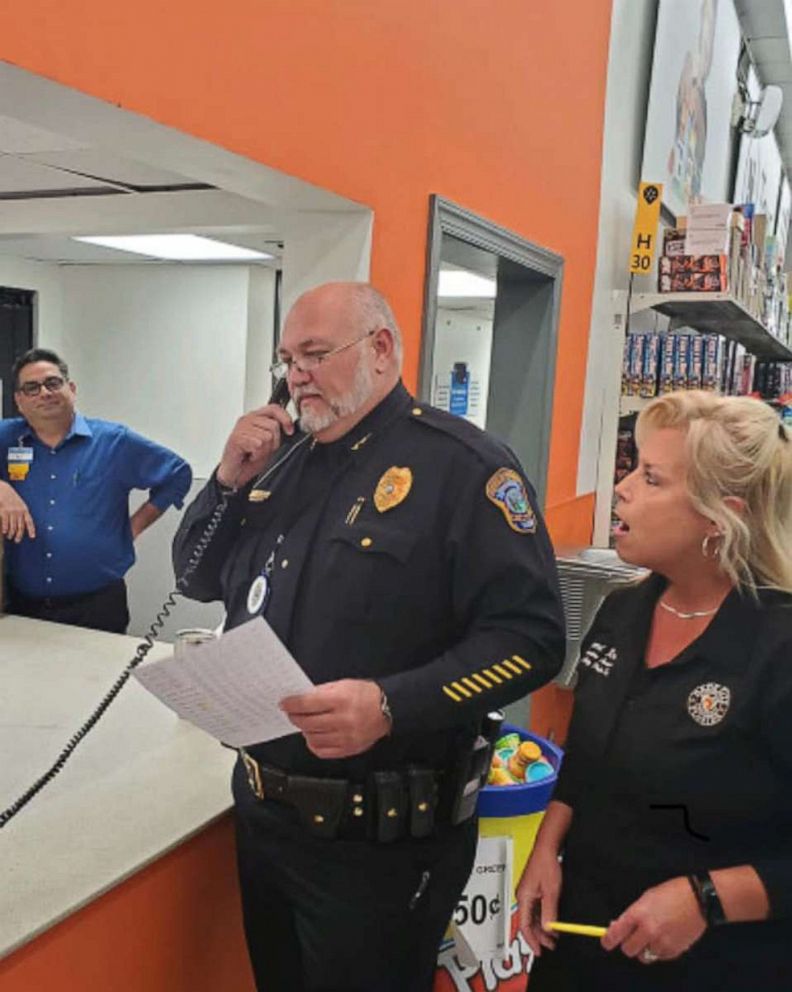 PHOTO: Dade City Police Chief James Walters called Walmart customers to share that their layaway accounts have been paid by the police department.
