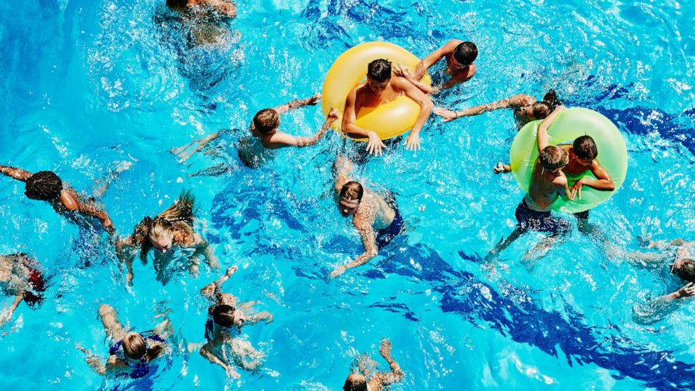 PHOTO: Stock photo of children swimming in a pool.