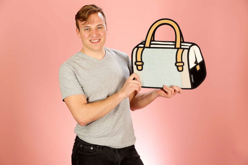 PHOTO: JumpFromPaper Woolen Turquoise Handbag modeled by Will Linendoll.