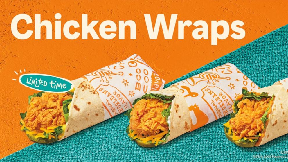 PHOTO: Popeye has introduced new Chicken Wraps which are available for a limited time, while supplies last.