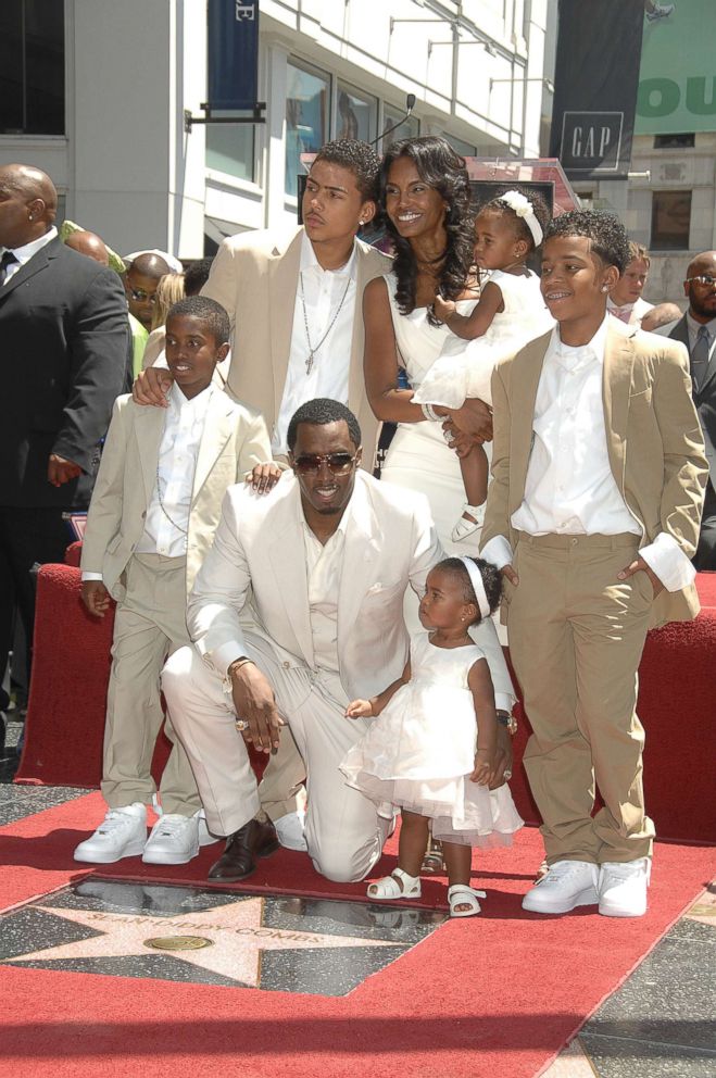PHOTO: Sean Diddy Combs poses with his girlfriend, model Kim Porter and their children as Combs receives a star on the Hollywood Walk of Fame in Hollywood, Calif., April 25, 2008.