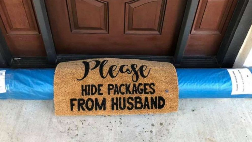 PHOTO: Ebony Freeman of Texas, shared a photo of her delivery after a UPS driver left her a roll of astro turf under the mat to apparently indicate it was "hidden."