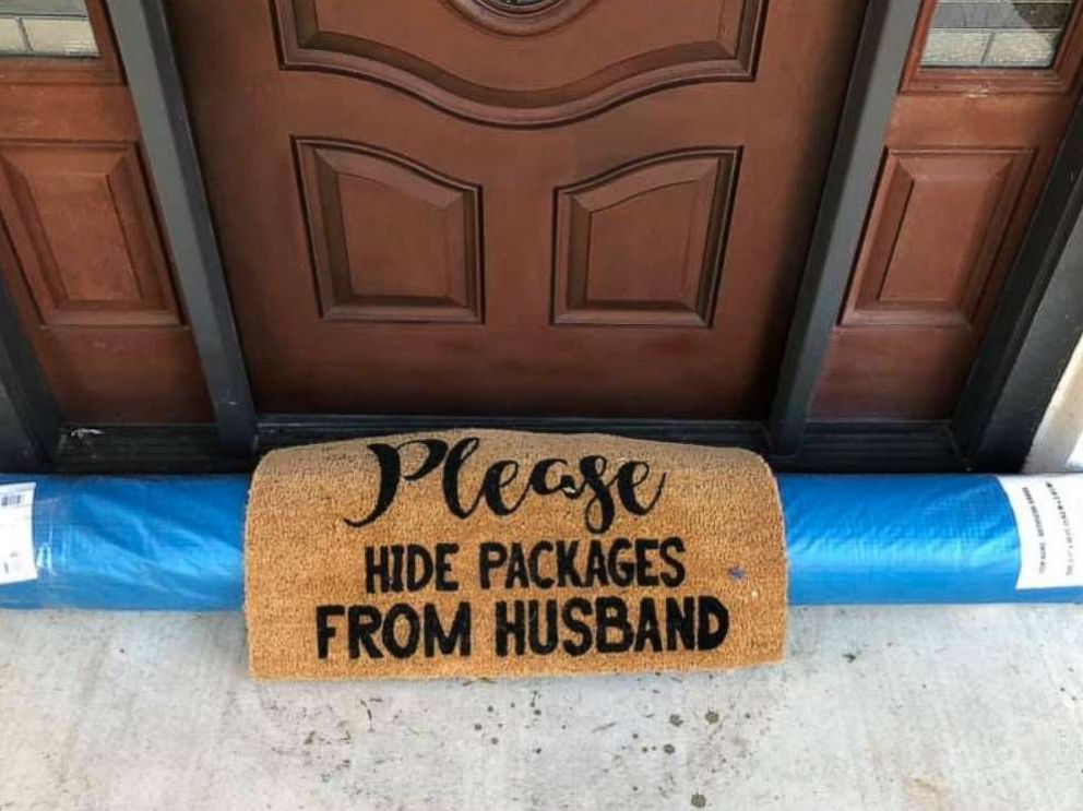 PHOTO: Ebony Freeman of Texas, shared a photo of her delivery after a UPS driver left her a roll of astro turf under the mat to apparently indicate it was hidden.
