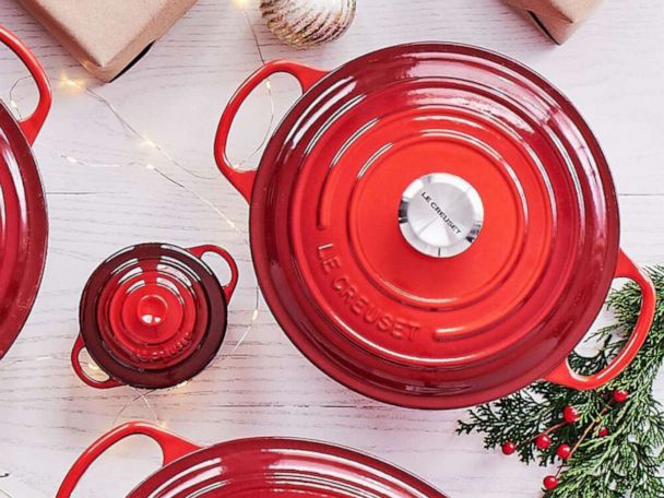 Le Creuset 13 Piece Newlywed Cast-Iron Cookware Bundle - Cerise