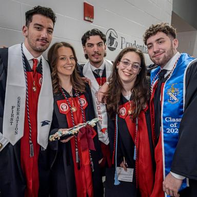 PHOTO: A set of quintuplets from New Jersey received their degrees on May 13, 2024 from Montclair State University.
