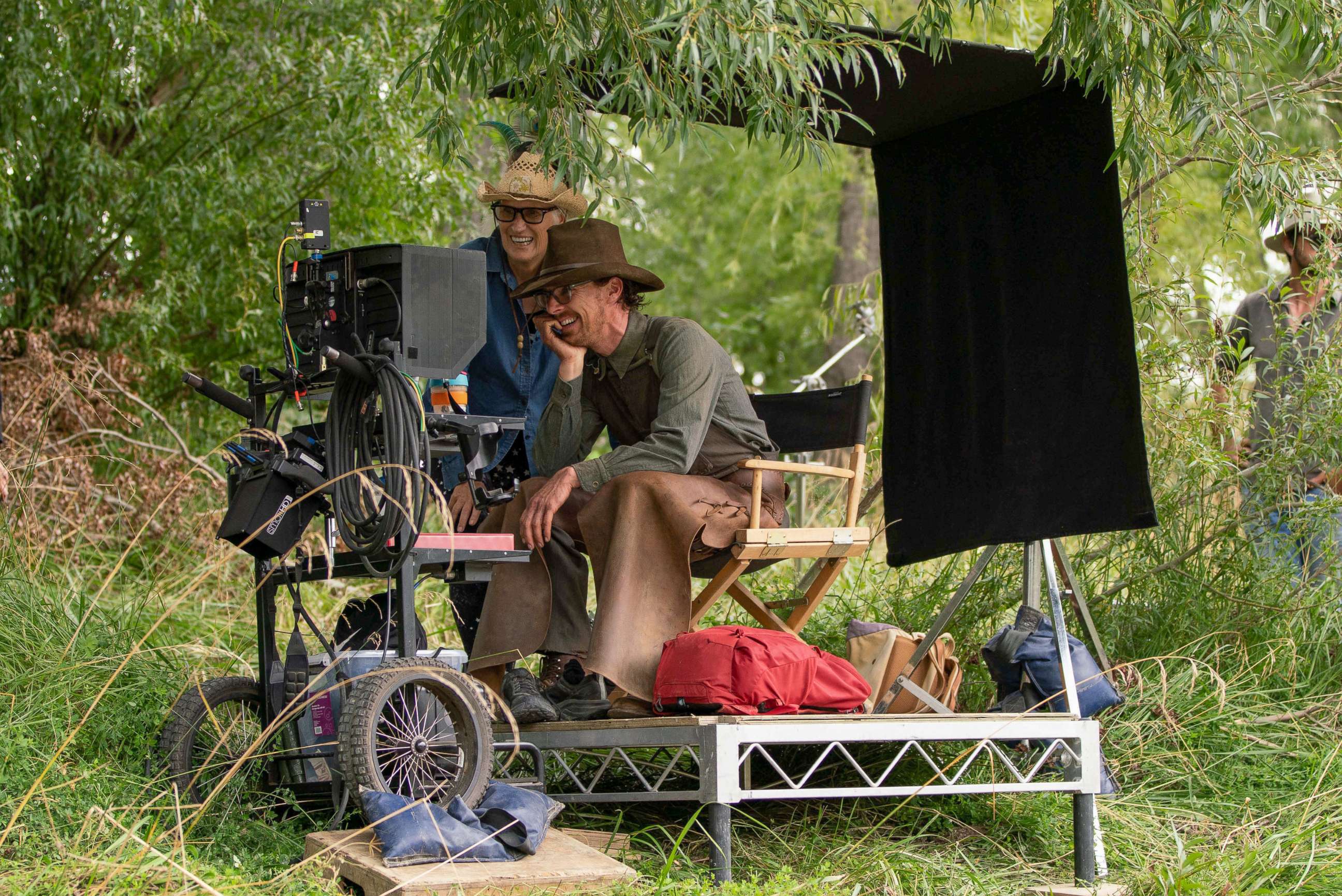 PHOTO: &quot;The Power of the Dog,&quot; 2021, director Jane Campion and star Benedict Cumberbatch on set. 