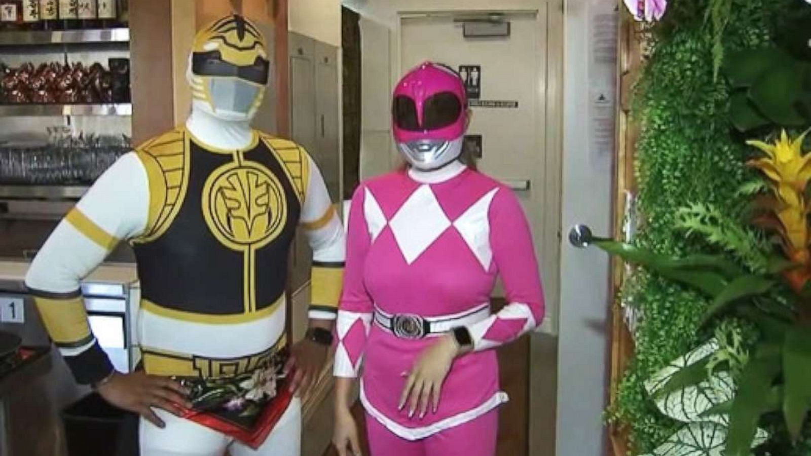 PHOTO: Employees dressed as Power Rangers at Noka Ramen in Oakland, California.