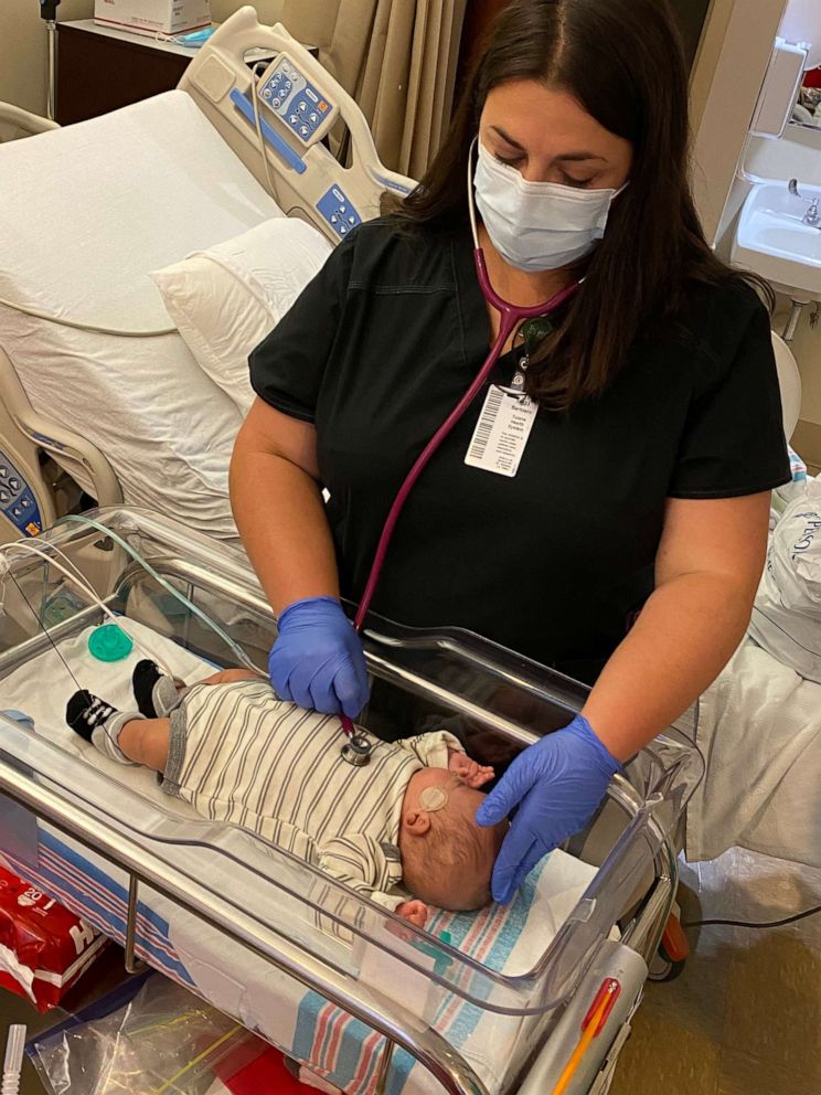 PHOTO: Russell Appold Jr. was treated at Tulane Lakeside Hospital in Louisiana. Russell fought 133 days in the NICU and finally arrived home Oct. 1. Russell is seen in this photo being treated by Tulane neonatologist, Lisa Barbiero.