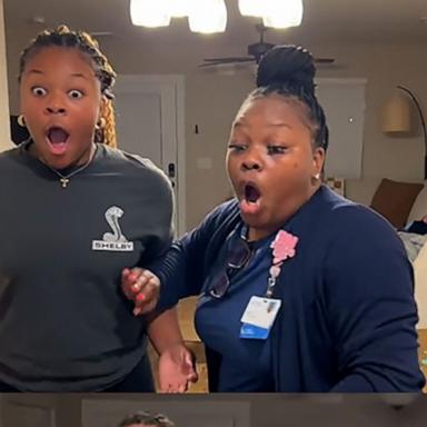 PHOTO: Latoya Chambers and Trinity Chambers were shocked to find out their son and brother Dalaino Walker and his wife Olivia Walker are expecting a baby in 2025.