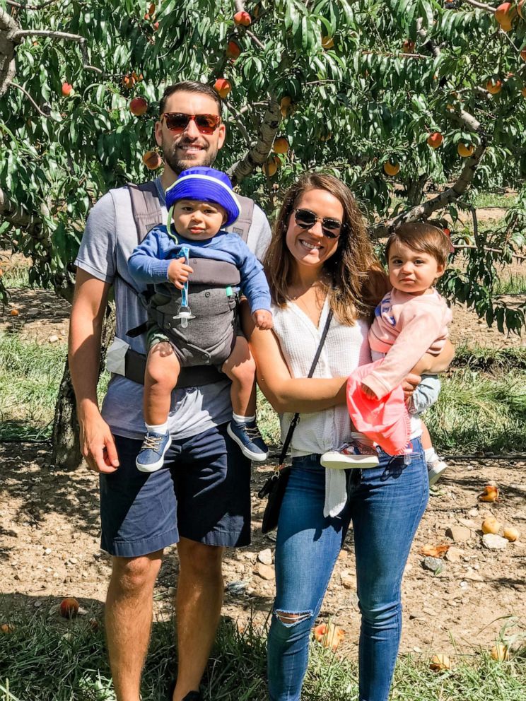 PHOTO:  Kristyn Hodgdon is pictured with her husband Daniel and their twin toddlers.
