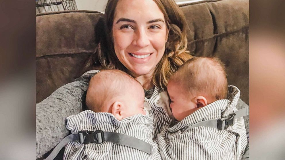 PHOTO: Kristyn Hodgdon is photographed with her then-newborn twins.