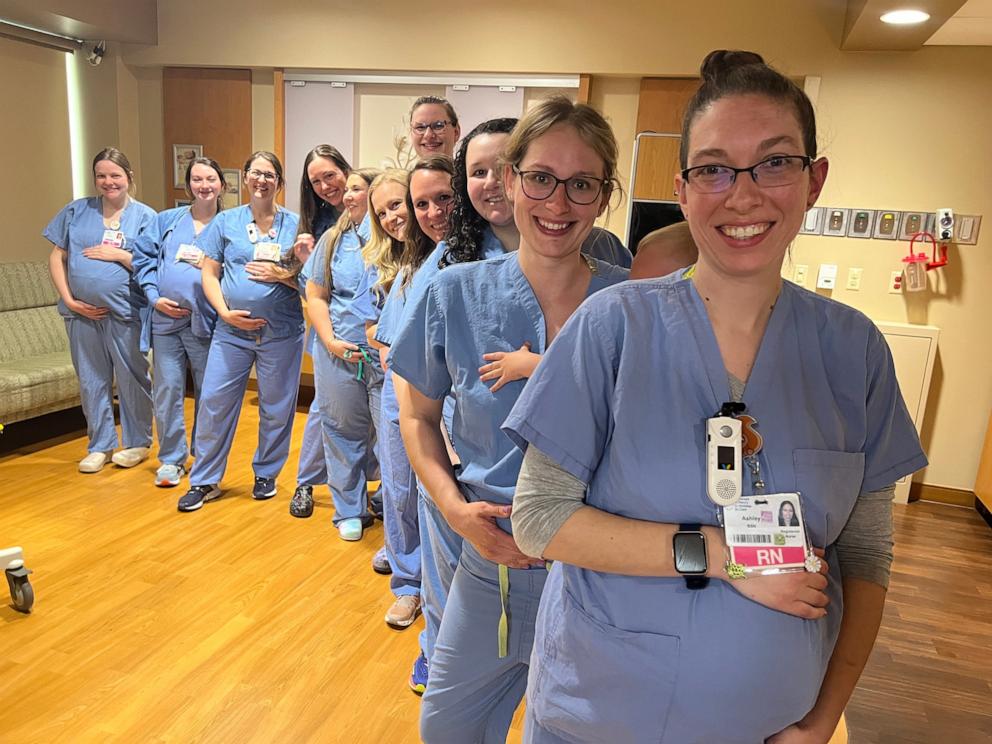 PHOTO: HSHS St. Vincent Hospital announced a baby boom in May as 14 maternity nurses are expecting babies of their own.