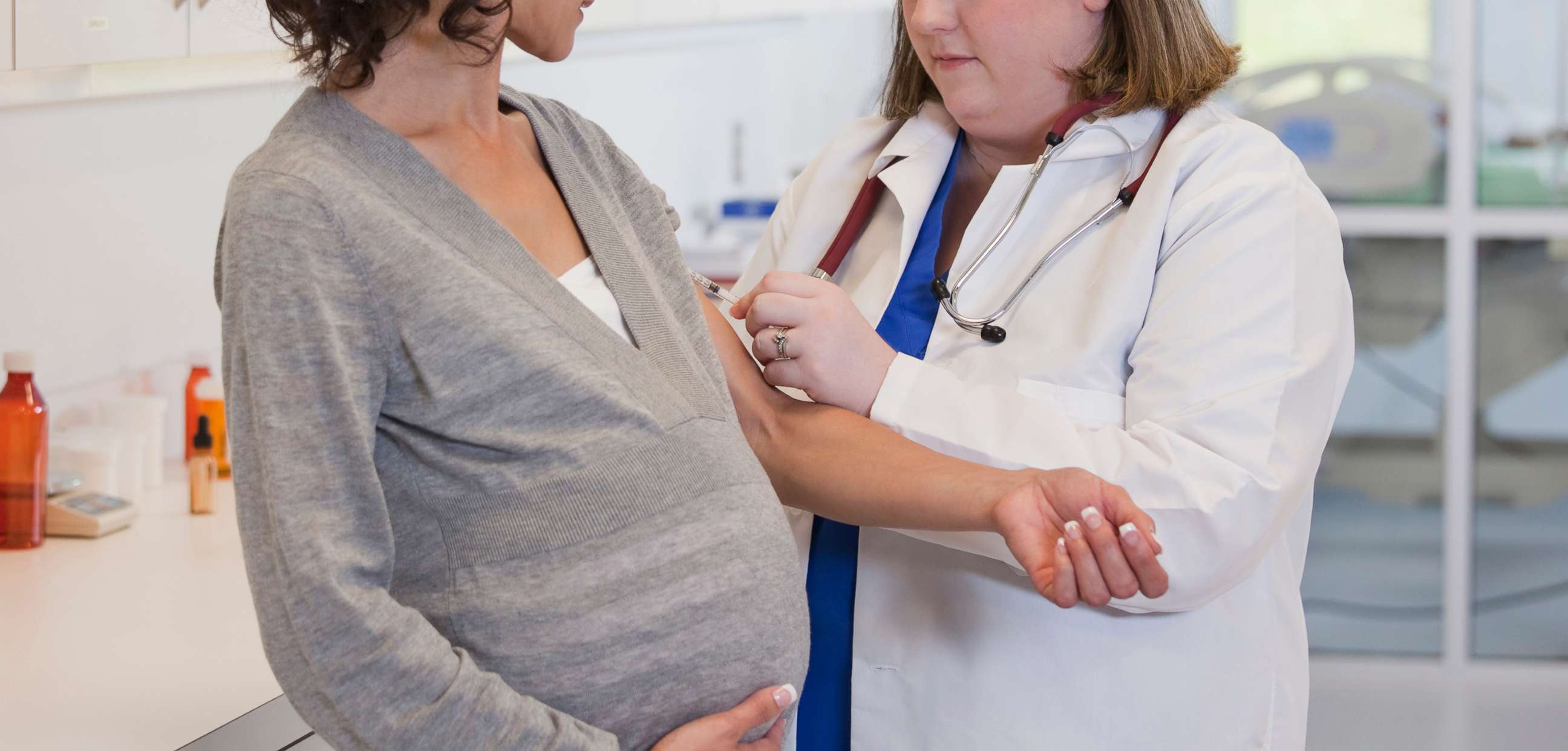 PHOTO: A pregnant woman is seen here with her dr in this undated stock photo.