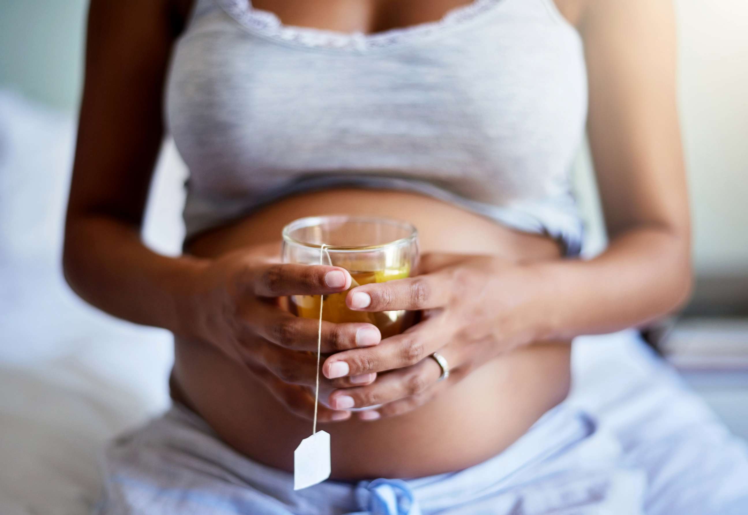 PHOTO: A pregnant woman sips tea in this stock photo.