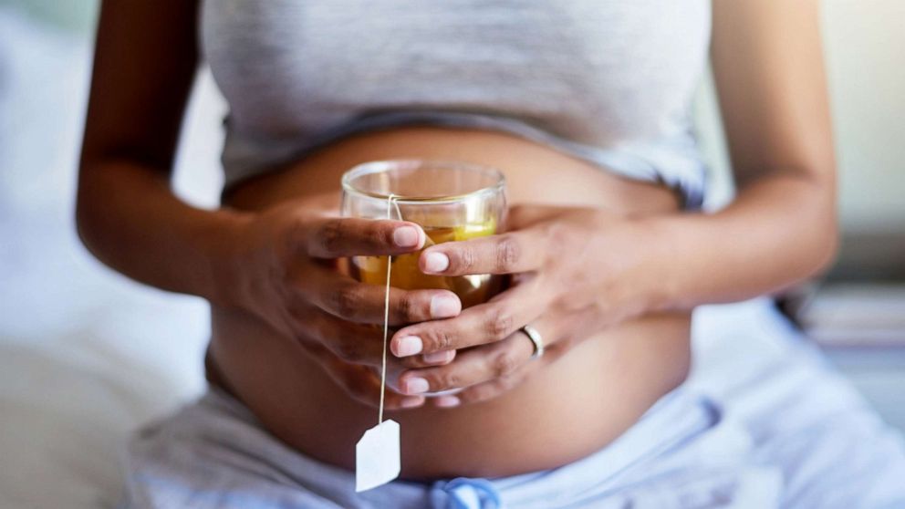 PHOTO: A pregnant woman sips tea in this stock photo.