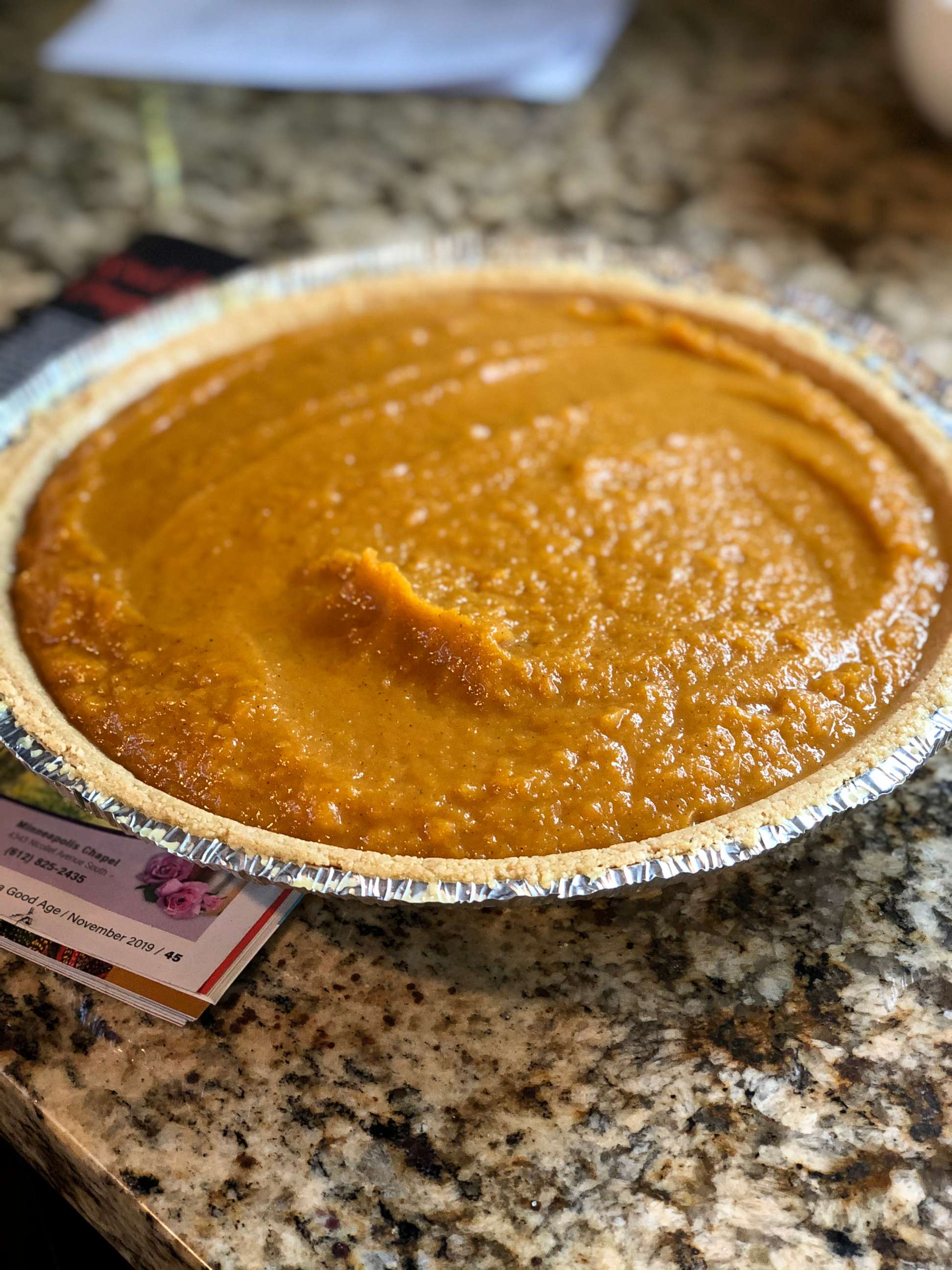 PHOTO: A prepped sweet potato pie made by a volunteer before being baked and delivered. 